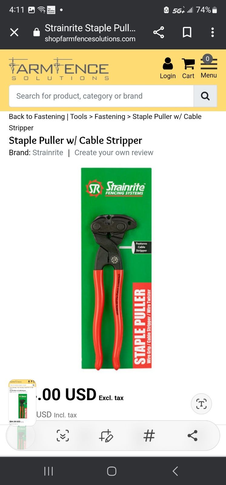 STRAINRITE Strainrite Staple Puller With Cable Stripper